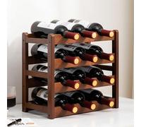 Bamboo Wine RackEasyInstall Countertop Wine Storage Cabinet Sturdy Bottle Holder for Living Room Dining Room Kitchen & Home Bar (36x)