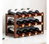Bamboo Wine RackEasyInstall Countertop Wine Storage Cabinet Sturdy Bottle Holder Organizer for Living Room Dining Room Kitchen Home Bar (43x)