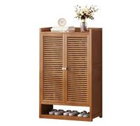 Bamboo, with 2/3/4 Doors, for 18-42 Pairs - Shoe Organizer, for Entryway Closet Hallway - Space-Saving Shoe Storage Cabinet, with Open Compartment