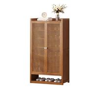 Bamboo, with 2/3/4 Doors, for 18-42 Pairs - Shoe Organizer, for Entryway Closet Hallway - Space-Saving Shoe Storage Cabinet, with Open Compartment