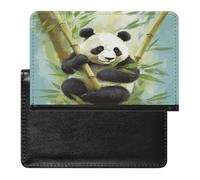 Bamboo with Panda Passport Holder for Travel PU Leather Passport Book Card Holder Case Cute Passport Wallet Ultra Slim Passport Cover Passport Protector Case for Women Men