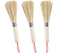 Bamboo Wok Brush Cleaning Whisk Pot amboo Wooden Long Handle 3 Pcs Oil Kitchen Cleaning Tools Dish Washing Brush for Home Kitchens Restaurants Pure Natural Products