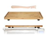 Bamboo Wood Cutting Board Compatible with Breville BOV800XL 860BSS 845BSS, Protects Smart Toaster Oven, with Heat Resistant Silicone Feet and Oven Rack Push Accessories, Creates Storage Space
