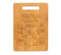 Bamboo Wood Cutting Board Vegetable Murder Board Funny