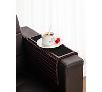 Bamboo Wood Sofa Arm Tray Table Flexible/Foldable Sofa Tray. Couch arm Table. Perfect for Drinks, Snacks, Remote Control or Phone. Great arm Tray for Couch armrest.