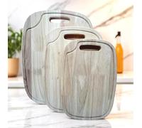 Bamboo Wooden Chopping Boards 3 Sizes Oval Shaped Serving Set 30x20, 34x24, 40x30 CM Ideal for Carving Meat,Cutting Vegetables,Cheeses, Bread Naturally Antibacterial (Set of 3 (Small+Medium+Large))