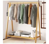 Bamboo Wooden Coat Rack with Shoe Storage Donkey Design 2 Hooks Space Saving Stable Industrial Style for Hallway Entryway 60 80 100 120CM
