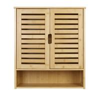Bamboo Wooden Kitchen Bathroom Wall Medicine Cabinet with 3 Shelves
