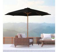 Bamboo Wooden Market Patio Umbrella 3 x 2.5 m