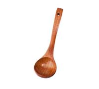 Bamboo Wooden Spoons Set - Long Handle Old Lacquer Soup Ladle Porridge Spoons for Family Restaurant Hotel (Curved)