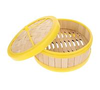 Bamboo Wooden Steamer Kitchen Cookware Fish Rice Dim Sum Basket, Chinese Food Making Steamer Basket(22.6cm-steamer with lid)