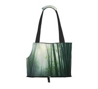 Bamboo Woodland Printed pet Shoulder Bag, Suitable for Small Dogs and Cats, Shopping and Travel Dual-Purpose Bag