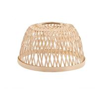 Bamboo Woven Hanging Lamp Shade 17x17x11cm Rustic Pendant Light Cover | Beige Boho Design, Ambient Illumination, Easy Installation, Suits Table Lamps, Living Rooms or Bedside Reading Corners