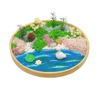 Bamboo Woven Moss Painting Kit with Natural Materials - DIY Art Craft for Kids & Adults, Includes Preserved Flowers, Moss & Pine Cones for Home Decor, Creative Gift Idea for Family and Friends