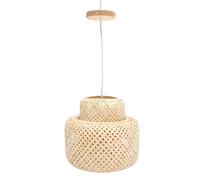 Bamboo Woven Pendant Light Shade Simple Hanging Lamp for Dining Living Space Practical Ceiling Light Fixture Handcrafted Design for Home Restaurant Decor