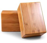Bamboo Yoga Blocks Bricks, Handstand Block, Support Bricks to Deepen Poses, Improve Strength and Aid Balance and Flexibility, Non-toxic, Odorless, and Water-Resistant