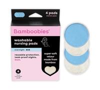 Bamboobies Washable Reusable Overnight Nursing Pads with Leak-Proof Backing For Breastfeeding, 4-Count
