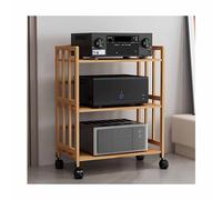 BambooCabinet - Stylish AV Storage Shelf for Living Room Gaming & Recording - Modern Brown Component(80 x 38 x 158 cm) - EcoFriendly Design