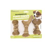 Bamboodles Puppy Chew Toy 3 Pack - Chicken Flavour | Long Lasting Natural Chews for Puppies | Safe Gentle I-Bone Design for Teething Comfort