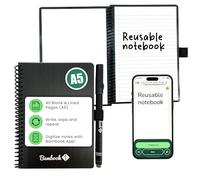 BAMBOOK Classic - Reusable Notebook - Original - A5 - Blank & Lined - Rewritable Notebook, Dry Erase Board Notebook, Whiteboard Notebook, Erasable Notebook - Includes Free Pen App