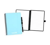 BAMBOOK Colourful Reusable Notebook - Blue - A5 - Blank & Lined - Reusable Notebook, Rewritable, Dry Erase, Whiteboard, Erasable - Free Pen Scan App