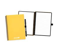 BAMBOOK Colourful Reusable Notebook - Yellow - A5 - Blank & Lined - Reusable Notebook, Rewritable, Dry Erase, Whiteboard, Erasable - Free Pen Scan App