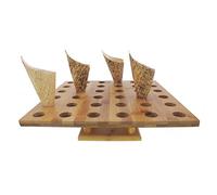 BambooMN 13" x 13" Natural Bamboo Square Food Cone Display Tamaki Stand for Restaurants, Catered Events, Party or Buffets, Holds up to 36 Cones