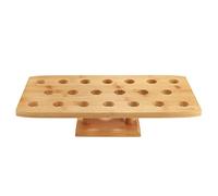BambooMN 16.3 Inch Natural Bamboo Wide Oblong Food Cone Display Tamaki Stand for Restaurants, Catered Events, Party or Buffets, Holds up to 20 Cones, 3 Pieces