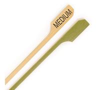 BambooMN 3.5" (9cm) Medium Steak Doneness Marking Bamboo Paddle Picks - 300 pcs
