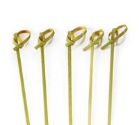 BambooMN 3.5" Bamboo Green Knotted Knot Skewers Picks for Cocktails and Hors' D'oeuvres Party Supplies, 1000 Pieces