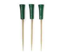 BambooMN 3.5" Decorative Golf End Sports Bamboo Cocktail Fruit Sandwich Picks Skewers for Catered Events, Holiday's, Restaurants or Buffet Party Supplies, 100 Pieces, Green