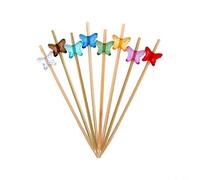 BambooMN 3.9" (10cm) Decorative Acrylic Butterfly Bamboo Cocktail Fruit Sandwich Picks Skewers for Catered Events, Holiday, Restaurants or Buffets Party Supplies, 100 Pieces