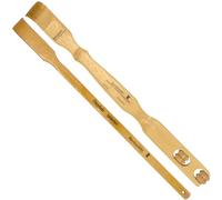 BambooMN 3 Pieces 17" Bamboo Backscratcher Knobby Massage Roller Handle Plus Free Travel Size Back Scratcher for Itching Relief, 100% Natural Bamboo