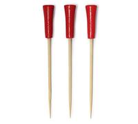 BambooMN 4.25" (10.8cm) Decorative Golf End Sports Bamboo Cocktail Fruit Sandwich Picks Skewers for Catered Events, Holiday's, Restaurants or Buffet Party Supplies, 100 Pieces, Red