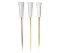 BambooMN 4.25" Decorative Golf End Sports Bamboo Cocktail Fruit Sandwich Picks Skewers for Catered Events, Holiday's, Restaurants or Buffet Party Supplies, 100 Pieces, White