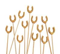 BambooMN 4.7" (12cm) Decorative Lucky Horseshoe End Bamboo Cocktail Fruit Sandwich Picks Skewers for Catered Events, Holiday's, Restaurants or Buffets Party Supplies, 300 Pieces
