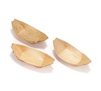 BambooMN 4.7" x 2" (12cm x 5cm) Premium Bamboo Leaf Boat, All Natural and Disposable Compstable for Catering and Home Use, 300 Pieces