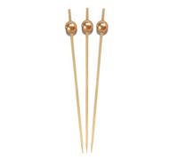 BambooMN 5.9" (15cm) Decorative Pearl End Cocktail Fruit Sandwich Picks Skewers for Catered Events, Holiday's, Restaurants or Buffets Party Supplies - 100pcs, Champagne