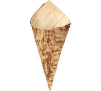 BambooMN 6.7" x 3" Premium Bamboo Leaf Cone, All Natural and Disposable Compostable for Catering and Home Use, 300 Pieces