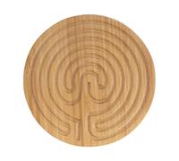 BambooMN 6" Dia Carbonized Brown Bamboo Finger Labyrinth for Meditation and Prayer, 7 Circuit Cretan Style, 1 Piece