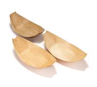 BambooMN 7.3" x 3.7" (18.5cm x 9.5cm) Premium Bamboo Leaf Boat, All Natural and Disposable Compstable for Catering and Home Use, 100 Pieces