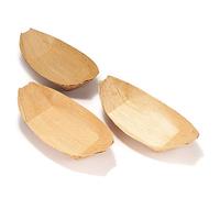 BambooMN 8.3" x 4.5" (21cm x 11.5cm) Premium Bamboo Leaf Boat, All Natural and Disposable Compstable for Catering and Home Use, 300 Pieces