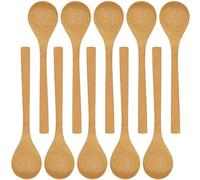BambooMN 8" Reusable Solid Bamboo Soup Spoon - Dining Flatware - Kitchen Utensils - 30 pcs