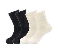 BambooMN Adult Super Soft Feather Light Cozy Fun Home Socks - 4 Pair Value Pack - Assortment A - Medium (UK Size 2-8)