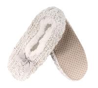 BambooMN Adult Super Soft Warm Cozy Fuzzy Soft Touch Sleeper Slippers Non-Slip Lined Socks, Furry 05 Grey, 9-10