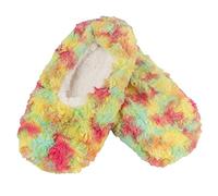 BambooMN Adult Super Soft Warm Cozy Fuzzy Soft Touch Sleeper Slippers Non-Slip Lined Socks - Hyper Fuse - Small (UK Size 2-3)