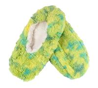 BambooMN Adult Super Soft Warm Cozy Fuzzy Soft Touch Sleeper Slippers Non-Slip Lined Socks - Minty Mingle - Medium (UK Size 4-5)