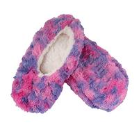 BambooMN Adult Super Soft Warm Cozy Fuzzy Soft Touch Sleeper Slippers Non-Slip Lined Socks - Purple Puree - Large (UK Size 6-7)