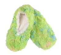 BambooMN Adult Super Soft Warm Cozy Fuzzy Soft Touch Sleeper Slippers Non-Slip Lined Socks - Springtime Mix - Large (UK Size 6-7)