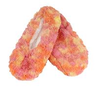 BambooMN Adult Super Soft Warm Cozy Fuzzy Soft Touch Sleeper Slippers Non-Slip Lined Socks - Sunset Swirl - Large (UK Size 6-7)